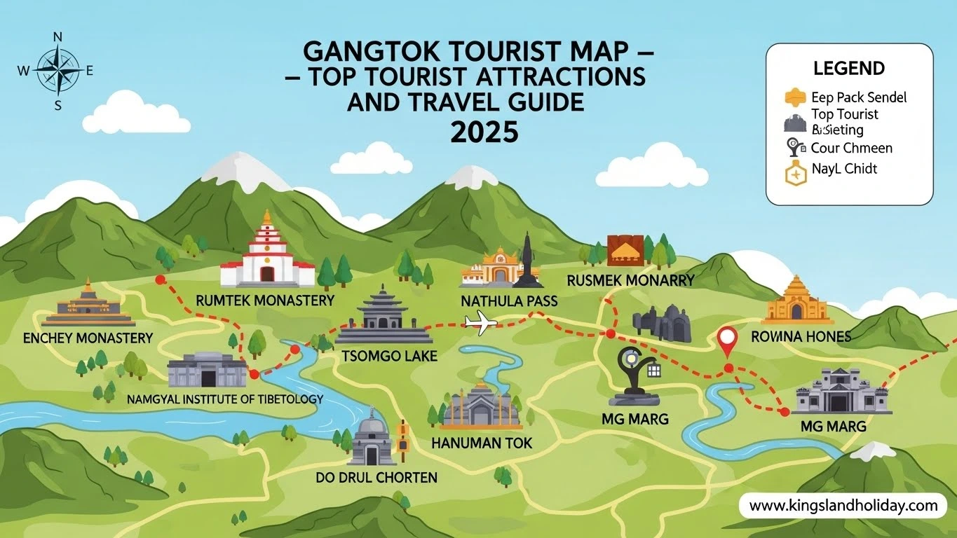 Gangtok Tourist Map